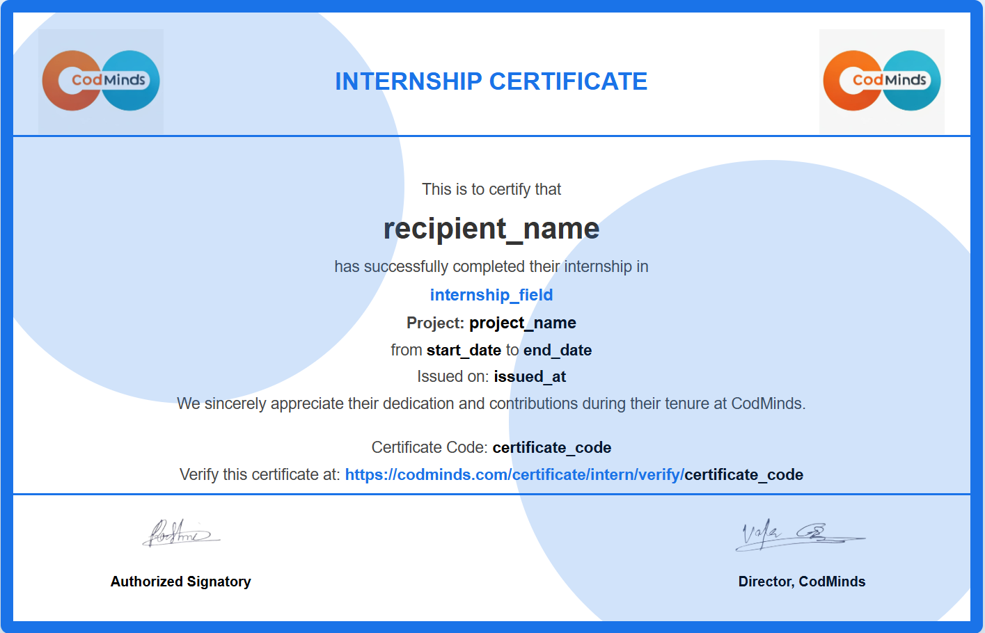 Demo Internship Certificate